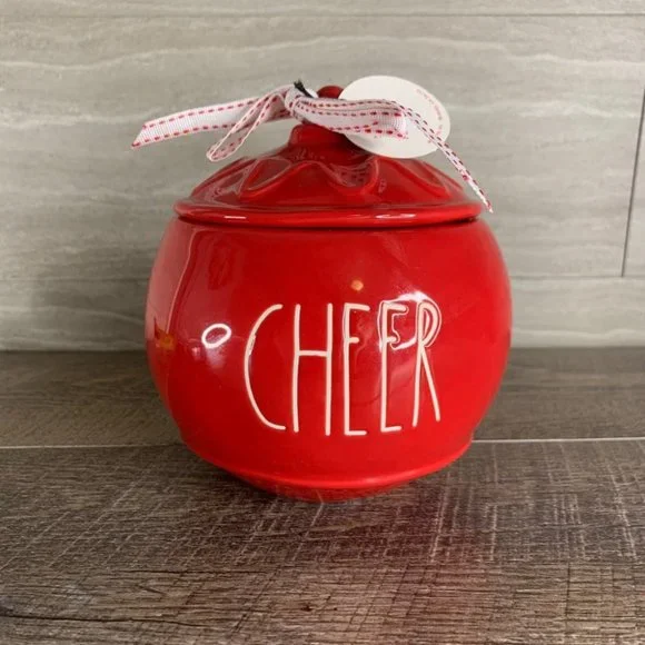 Rae Dunn Cheer Ornament Canister - Picture 1 of 5